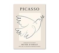 LVTFCO Beige Picasso Lignes Colombe Affiches Picasso Toile Mur Art Picasso Imprime Picasso Peinture Picasso Photo pour la décoration Murale de la Maison 50x70 cm x 1 sans Cadre