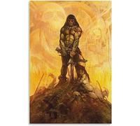 LVTFCO Célèbre Frank Frazetta Affiche créative et Impressions Illustration Frank Frazetta Peinture Toile pour Home Wall Art Decor Image 60x80cm Pas de Cadre