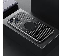 LVTFCO Coque de téléphone à Dissipation Thermique magnétique de Luxe pour iPhone 13 Pro Max 12Pro Max 13Pro 12 Coque arrière avec Trou Creux, Noir, pour iPhone 12 Pro
