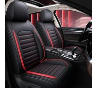 LVTFCO Housse de Siège de Voiture en Cuir pour Opel Corsa 2007-2023, Haut Gamme sur Mesure Avant Arrière Protege Siege Respirant Antidérapant Housses Siège,Black Red