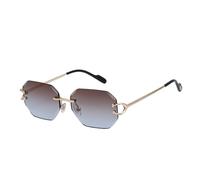LVTFCO Lunettes de soleil carrées Vintage sans monture pour hommes, lunettes de soleil sans cadre pour hommes, petite monture métallique, nuances UV400,7