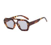 LVTFCO Lunettes de soleil de conduite en plein air pour femmes et hommes, lunettes de soleil hexagonales carrées à Double pont, monture épaisse, lunettes d'été, C8