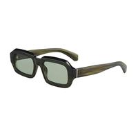 LVTFCO Lunettes de Soleil Rectangle Polygone de Mode Nuances UV400 Femmes Rétro Bleu Vert Hommes Lunettes de Soleil, Vert foncé, Taille Unique