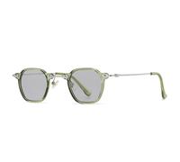 LVTFCO Mode Populaire Petit Carré Femmes Lunettes de Soleil Rétro Rivets Hommes Clair Dégradé Verres Lunettes de Soleil, Vert Gris Clair, Taille Unique