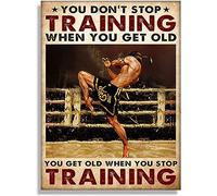 LVTFCO Muay Thai Poster Inspirational Wall Art Muay Thai Prints Do Not Stop Training Toile Peinture pour Salon Wall Art Decor 50x70cmx1 No Frame