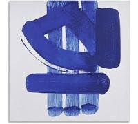 LVTFCO Pierre Soulages Affiche Bleu Abstrait Mur Art - Imprime Peinture Toile pour Hom Décoration Murale Photo 50x50cm sans Cadre