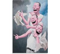 LVTFCO Poster Yue Minjun - Figurines créatives et amusantes - Art mural Yue Minjun - Impression sur toile - Peinture pour décoration murale - Image 50 x 70 cm x 1 - Sans cadre