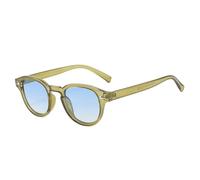 LVTFCO Rétro Ovale Hommes Rivets Lunettes De Soleil Mode Clair Océan Dégradé Objectif Lunettes UV400 Femmes Tendance Jaune Bleu Lunettes De Soleil, Vert Bleu Dégradé, Taille Unique
