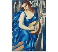 LVTFCO Tamara De Lempicka Affiche Et Gravures《Femme Bleue avec Une Guitare》Wall Art Tamara De Lempicka Peinture Toile pour La Décoration Intérieure Photo 60x80cm sans Cadre
