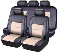 LVTFCO Voiture Cuir Ensembles de Housses Siège pour Porsche Cayenne 2006-2010, Imperméable Respirant Antidérapant Protege Siege Protection Interieu Accessoire,Black Beige