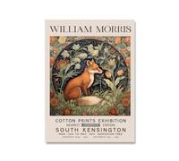 LVTFCO William Morris Affiche Renard Toile Mur Art William Morris Animal Impressions Florales William Morris Peinture pour La Décoration Intérieure 40x60cmx1 Pas De Cadre