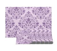 LVTISEE Lot de 6 sets de table en tissu résistant à la chaleur et aux taches pour table de salle à manger, résistant à la chaleur et aux taches - Violet