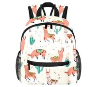 LVTISEE Sac à dos léger en alpaga, lama, cactus, petit sac à dos décontracté pour voyage avec poches latérales pour bouteille