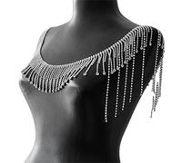 LVUNZJCA Chaîne de Corps pour Femme Chaîne de Corps à Pendentif à Pompon Scintillant for Femme