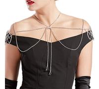 LVUNZJCA Chaîne de Corps pour Femme Chaîne de Corps à Pompon et épaule en Diamant for Mariage