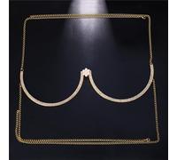 LVUNZJCA Chaîne de Corps pour Femme Chaîne de Corps avec Cent Strass, délicate Fleur de Perle, attelle de Poitrine(Gold_One Size)