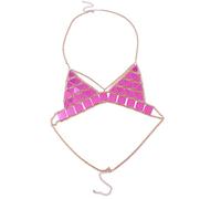 LVUNZJCA Chaîne de Corps pour Femme Chaîne de Corps de Collier de Bikini d'épissure de Triangle de Paillettes de boîte de Nuit