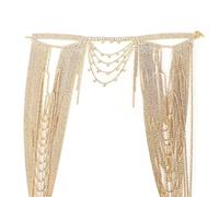 LVUNZJCA Chaîne de Corps pour Femme Chaîne d'épaule, Accessoires de Bijoux de fête(Gold_Free)