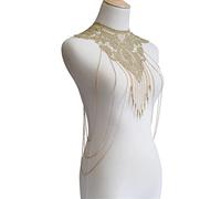 LVUNZJCA Chaîne de Corps pour Femme Collier Femme Gothique Dentelle Faux Collier Chaîne de Corps en Métal