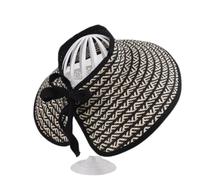 LVUNZJCA Chapeau de Paille pour Femme Chapeau de Paille Classique d'été(Black)