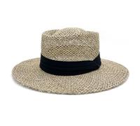 LVUNZJCA Chapeau de Paille pour Femme Chapeau de Paille Classique évidé avec Protection Solaire(Black)