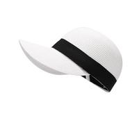 LVUNZJCA Chapeau de Paille pour Femme Chapeau de Paille de Protection Solaire Polyvalent et de Loisirs(Blanc)
