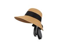 LVUNZJCA Chapeau de Paille pour Femme Chapeau de Paille for Vacances à la Plage avec Protection Solaire(Khaki)