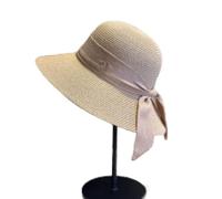 LVUNZJCA Chapeau de Paille pour Femme Chapeau de Paille tissé à la Main de Style rétro d'été(Khaki)