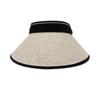 LVUNZJCA Chapeau de Paille pour Femme Chapeau de Soleil en Paille Classique d'été(Beige)