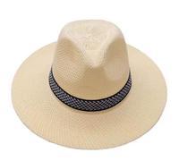 LVUNZJCA Chapeau de Paille pour Femme Tissage de Chapeau de Paille d'été(Blanc)