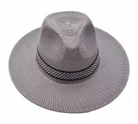LVUNZJCA Chapeau de Paille pour Femme Tissage de Chapeau de Paille d'été(Gray)