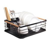 LVUNZJCA Égouttoir à Vaisselle Support de rangement for vaisselle en fer forgé, évier multifonctionnel pour Ustensiles de Cuisine(Black,Single layer)