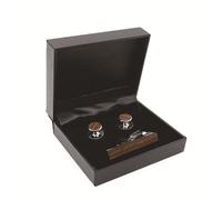 LVUNZJCA Ensemble de Boutons de Manchette pour Hommes Ensemble de Boutons de Manchette en Bois et Pinces à Cravate Rondes personnalisées