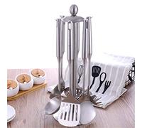 LVUNZJCA Ensemble d'ustensiles de Cuisine Ustensiles de Cuisine Spatule en Acier Inoxydable Creux poignée cuillère à Soupe de Cuisine Set 6pcs