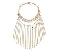 LVUNZJCA Masque de Mascarade Bandeau créatif à pompon et chaîne dorée for femme pour Soirée Costumée