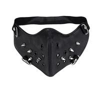 LVUNZJCA Masque Steampunk Steampunk masque unisexe rock rider gothic Puan Masque à moitié clouté en cuir pour Soirée Cosplay