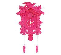 LVUNZJCA Pendules à Coucou Horloge d'horloge de Coucou avec Oiseau Coucoo Mural Horloge à la Maison décor Horloge à Coucou(Rose)