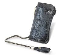 LVUNZJCA Portefeuille à Chaîne pour Hommes Chéquier en Cuir gaufré Fer chaîne Organisateur Long Portefeuille Portefeuille