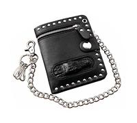 LVUNZJCA Portefeuille à Chaîne pour Hommes Portefeuille à chaîne en Cuir à Deux Volets for Homme Biker Punk Gothic Stub Purse