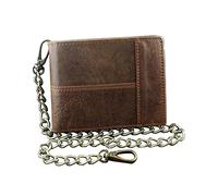 LVUNZJCA Portefeuille à Chaîne pour Hommes Portefeuille en Cuir avec chaîne for Homme Double pli Multi Clip