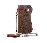 LVUNZJCA Portefeuille à Chaîne pour Hommes Portefeuille en Cuir for Hommes en Cuir de Cheval Long Tiger Pattern Wallet Bag avec chaîne(1)