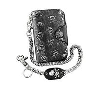 LVUNZJCA Portefeuille à Chaîne pour Hommes Portefeuille en Cuir for Hommes Teens Skulls avec Porte-clés Anti-Chef