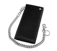 LVUNZJCA Portefeuille à Chaîne pour Hommes Portefeuille for Homme Portefeuille Long en Cuir Noir for Homme