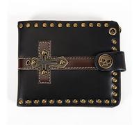 LVUNZJCA Portefeuille à Chaîne pour Hommes Portefeuille for Homme Retro Personality Skull Zero Wallet(Schwarz)