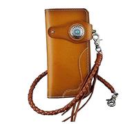 LVUNZJCA Portefeuille à Chaîne pour Hommes Portefeuille Long en Cuir for Homme avec chaîne en Cuir tissé