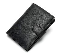 LVUNZJCA Portefeuille court en cuir pour homme avec porte-cartes de crédit, black, 10x14x1.5cm