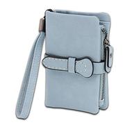 LVUNZJCA Portefeuille Court pour Femme Portefeuille Court for Femmes PU Soft Multifonction Zip Belt Wallet(B)