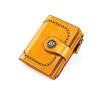 LVUNZJCA Portefeuille Court pour Femme Portefeuille en Cuir Petit Porte-Monnaie for Femme Portefeuille for Femme(Jaune)