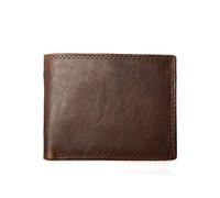 LVUNZJCA Portefeuille en cuir pour homme - Portefeuille à deux volets - Décontracté - Pour les affaires et les voyages, café, 12x10x2cm