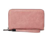 LVUNZJCA Portefeuille pour Femme Mesdames PU Cuir RFID Portefeuille Femmes Multi Carte Fermeture éclair Pince à Billets Portefeuille en Cuir(Rose)